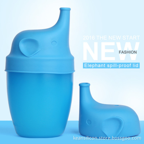 Cute elephant shape leakproof lids and cover for baby cups